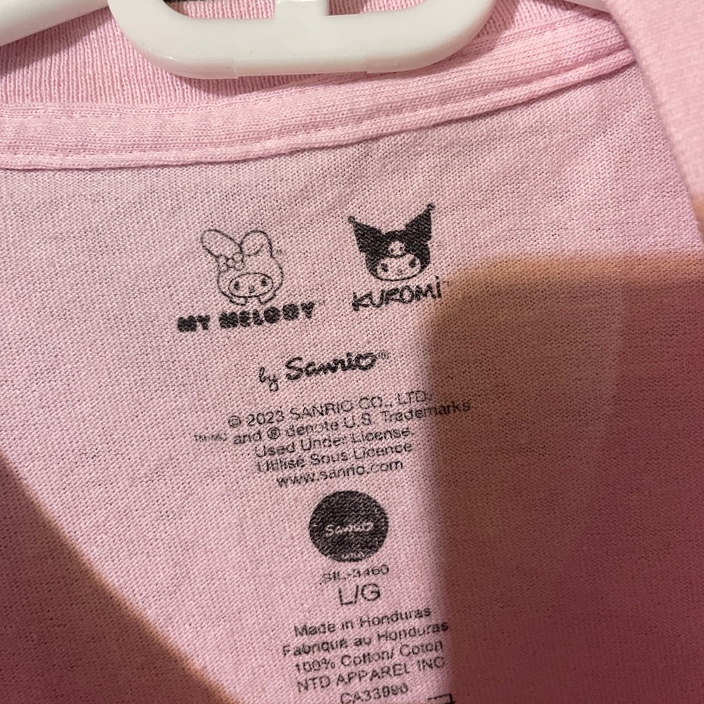 Sanrio Hello Kitty and Kuromi Short Sleeve Tees - Black and Pink - Picture 5 of 5